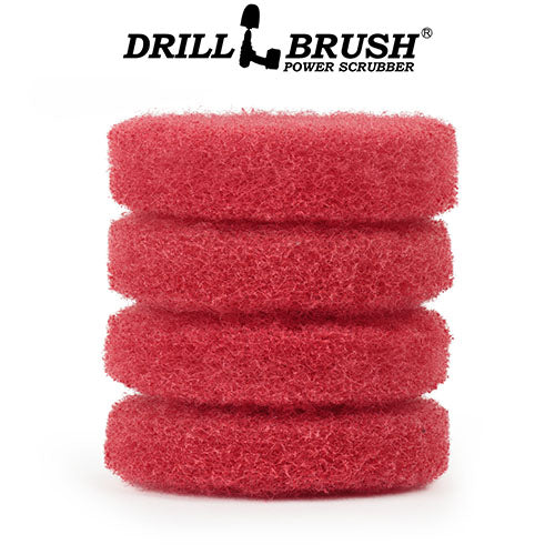 4in Red Scrubbing Pads Refill - Moderate - Porcelain & Linoleum Cleaning | 4in-P4R-refill-DB