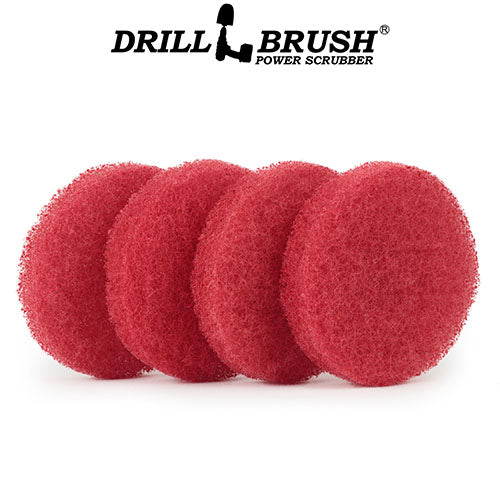 4in Red Scrubbing Pads Refill - Moderate - Porcelain & Linoleum Cleaning | 4in-P4R-refill-DB