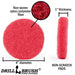 Specs for the Drillbrush Moderate Red 4 inch Scrubbing Pad.