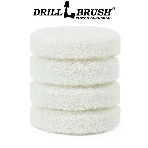 4in White Scrubbing Pads Refill - Very Soft - Glass & Wood Cleaning | 4in-P4W-refill-DB