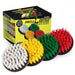 The 4-piece 4 inch Flat Brush kit in front of it's packaging.