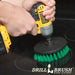 Drillbrush 5 inch Medium Green Kitchen Brush cleaning an electric stovetop.