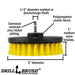 Specs for the Drillbrush 5 inch Medium Yellow Bathroom Brush.