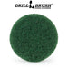 Front view of the Drillbrush Abrasive Green 5 inch Scrubbing Pad.