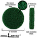 Specs for the Drillbrush Green Abrasive 5 inch Scrubbing Pad.