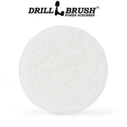 Front view of the Drillbrush Soft White 5 inch Scrubbing Pad.