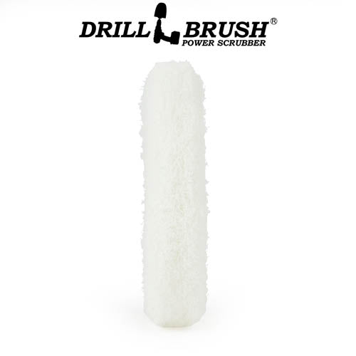 Side view of the Drillbrush Soft White 5 inch Scrubbing Pad.