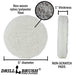 Specs for the Drillbrush Soft White 5 inch Scrubbing Pad.