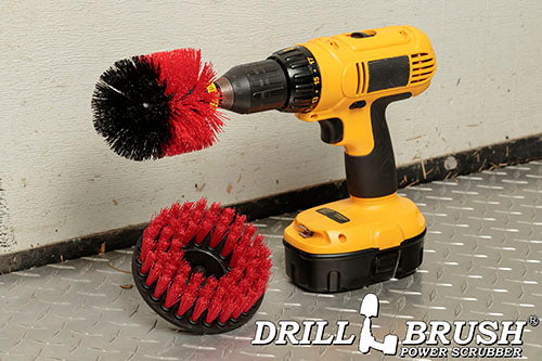Original, 5in Hex Red Brushes - Stiff Bristles - Outdoor & Patio Cleaning | R-S-OQC-5H-DB