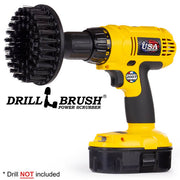 Drillbrush 5 inch Hex Ultra Stiff Black Grill & Industrial Brush in a cordless drill.