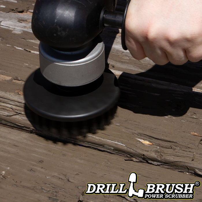 5in Black Brush - Ultra Stiff - Short Bristles - Stone & Concrete Cleaning | 5in-S-K-T-DB