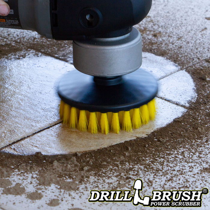 5in Yellow Brush - Medium Stiffness - Shower Mat & Tile Cleaning | 5in-S-Y-T-DB