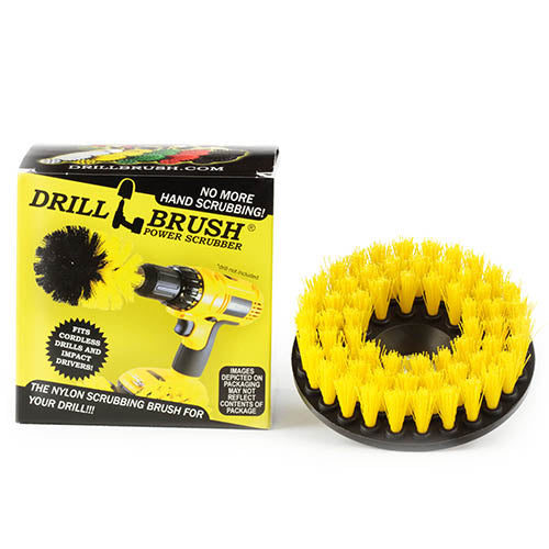 5in Yellow Brush - Medium Stiffness - Shower Mat & Tile Cleaning | 5in-S-Y-T-DB