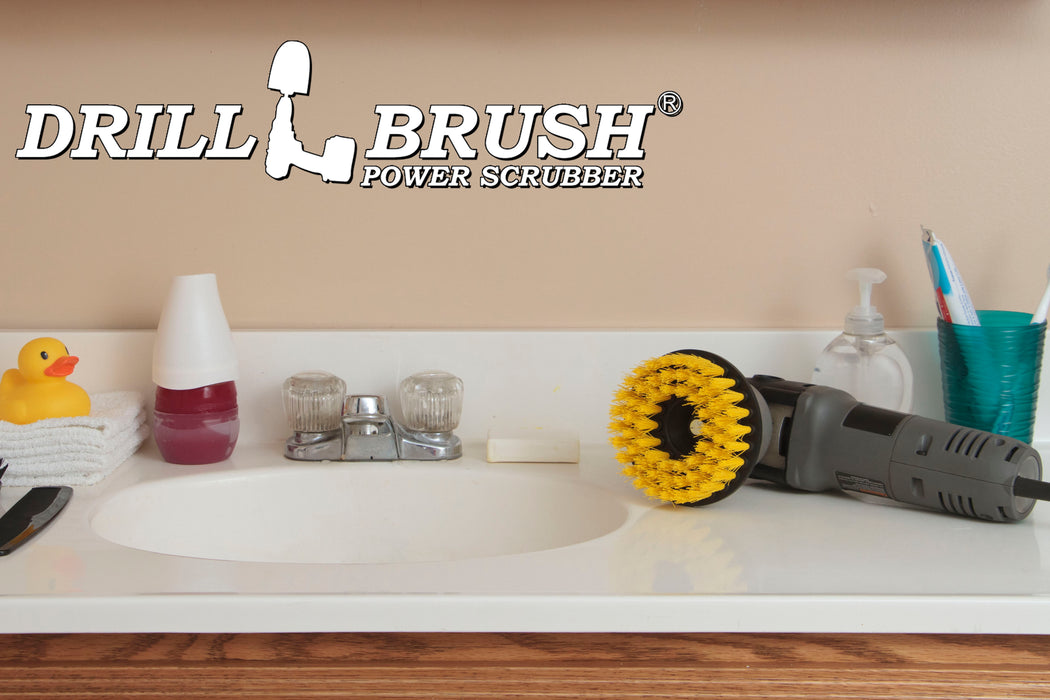 5in Yellow Brush - Medium Stiffness - Shower Mat & Tile Cleaning | 5in-S-Y-T-DB