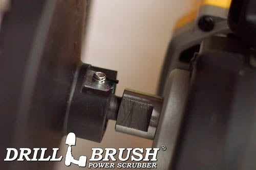 The set screw assembly that attaches the 7 inch brush to a variable speed polisher.