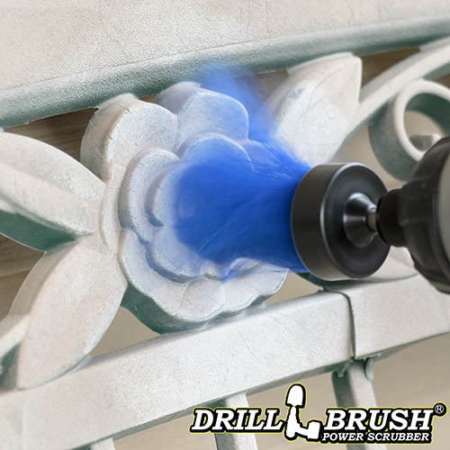 1in Blue Brush - Medium Stiffness - Long Bristles - Marine & Pool Spot Cleaning | 1in-L-B-QC-DB