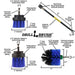 Specs for the Drillbrush 2 inch Short, 2 inch Long, and Mini Medium Blue Marine & Pool Brushes, as well as a 7 inch extension.