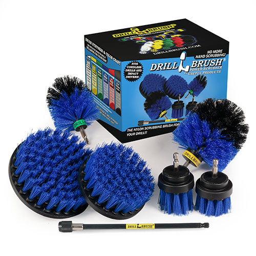 Ultimate Blue Brush Kit w/ 7in Extension - Medium Bristles - Pool & Marine | B-542OMS-2L-7X-QC-DB