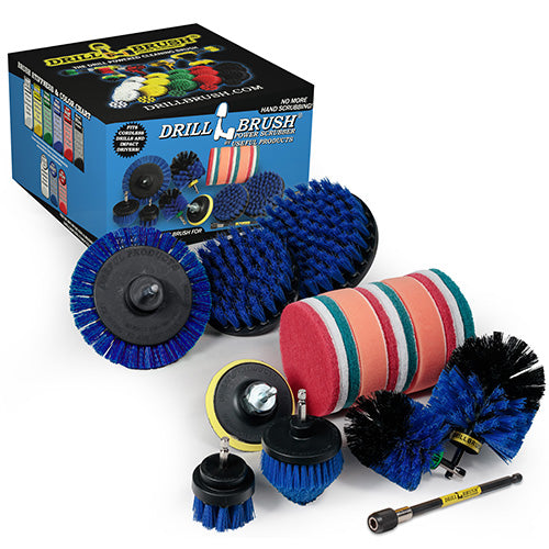 21-piece Blue Brush Kit - Medium Bristles | B-E542OMCS-P4-3WRB-2F-3V-5X-QC-DB