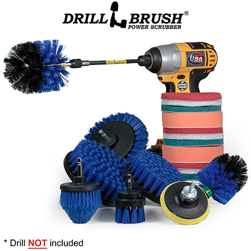 21-piece Blue Brush Kit - Medium Bristles | B-E542OMCS-P4-3WRB-2F-3V-5X-QC-DB