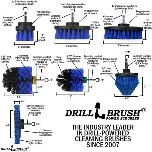 21-piece Blue Brush Kit - Medium Bristles | B-E542OMCS-P4-3WRB-2F-3V-5X-QC-DB