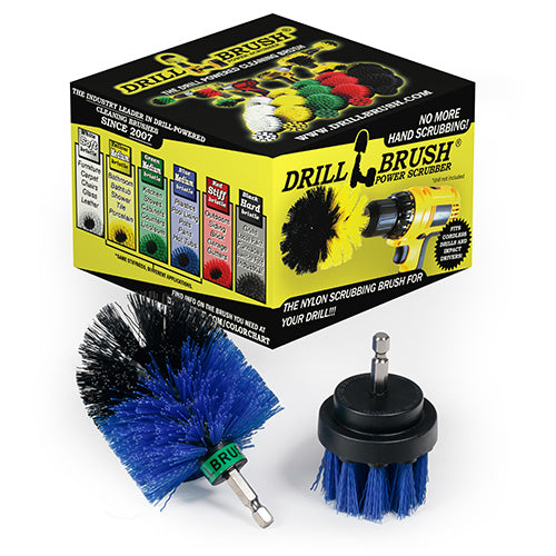 Mini & 2in Blue Brushes - Medium Bristles - Marine & Pool Cleaning | B-S-2M-QC-DB