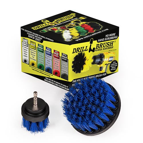 4in & 2in Blue Brushes - Medium Bristles - Marine & Pool Cleaning | B-S-42-QC-DB