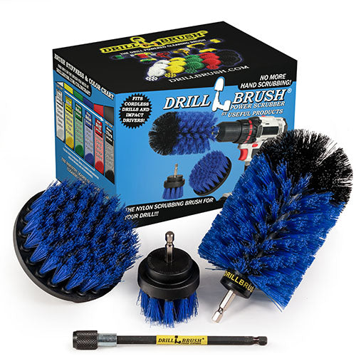 4in Flat Brush, 2in Short Brush, and Jumbo Original all in Medium Blue Plus 5" Extension - Aquarium Cleaning Products  | B-S-42J-5X-QC-DB