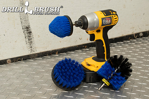 Original, 4in, and Corner Blue Brushes - Medium Bristles - Marine & Pool Cleaning | B-S-4CO-QC-DB