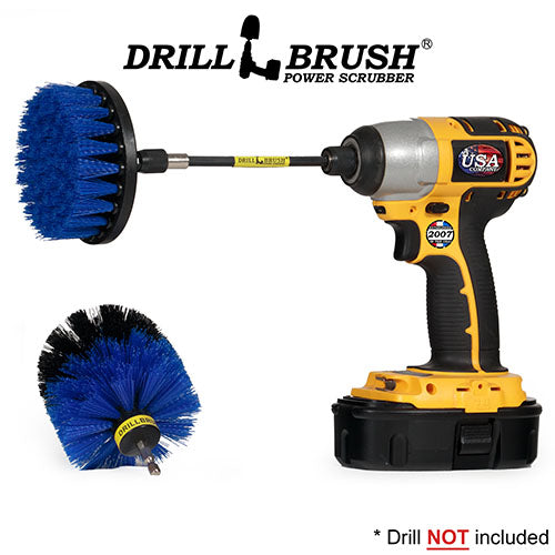 Original & 4in Blue Brushes w/5in Extension - Medium Bristles - Marine & Pool | B-S-4O-5X-QC-DB