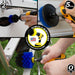 Action shots of a Medium Blue Original brush cleaning a boat ladder, a Medium Blue 2 inch Short Drillbrush cleaning the stern of a boat, and Medium Blue 5 inch Drillbrush cleaning the hull.