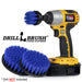 Drillbrush 542 Medium Blue Marine & Pool Brush Kit with a 2 inch Short brush in a cordless drill.