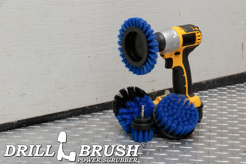 Edge, Original, 4in, & 2in Blue Brushes - Medium Bristles - Marine & Pool Cleaning | B-S-E42O-QC-DB