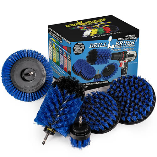 5in Flat Brush, 4in Flat Brush, 2in Short Brush, and Jumbo Original all in Medium Blue - Aquarium Cleaning Products  | B-S-E542J-QC-DB