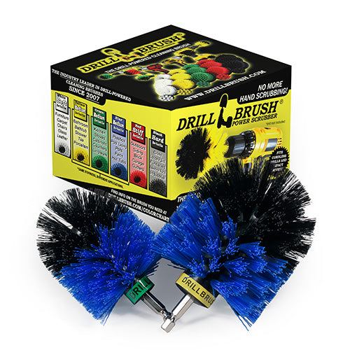 Original & Mini Blue Brushes - Medium Bristles - Marine & Pool Cleaning | B-S-MO-QC-DB