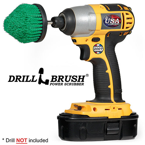 Green Corner Brush - Medium Bristles - Cone Shaped - Kitchen Cleaning | C-S-G-QC-DB