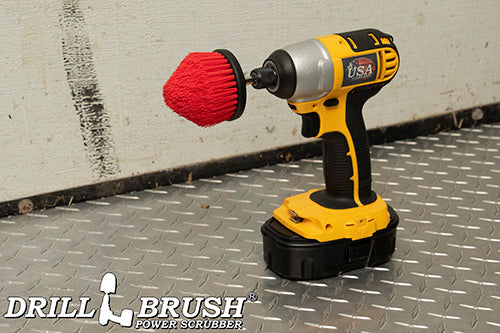 Red Corner Brush - Stiff Bristles - Cone Shaped - Outdoor & Patio Cleaning | C-S-R-QC-DB