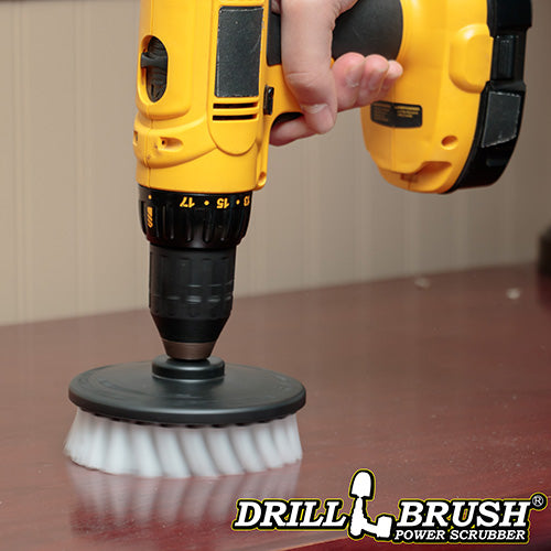 5in Hex White Brush - Soft Bristles - Home & Auto Cleaning | 5in-S-W-H-DB