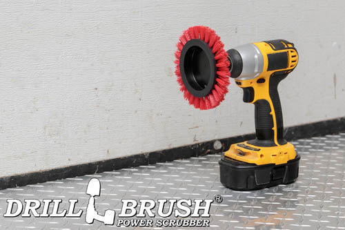 Red Edge Brush - Stiff Stiffness - Wheel Shaped - Outdoor & Patio | E-S-R-QC-DB