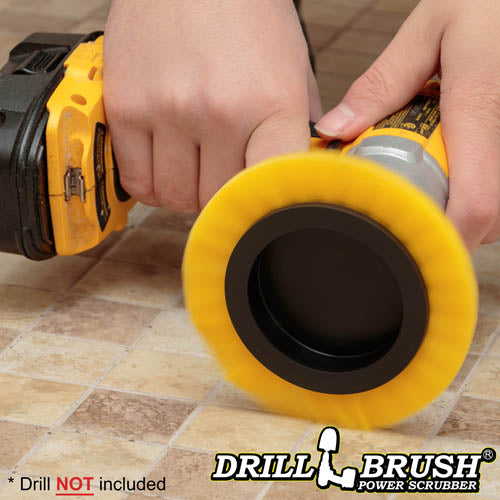 Yellow Edge Brush - Medium Stiffness - Wheel Shaped - Bathroom & Shower | E-S-Y-QC-DB