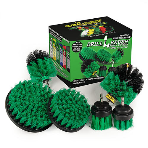 Ultimate Green Brush Kit - Medium Bristles - Kitchen & Appliance Cleaning | G-542OMS-2L-QC-DB
