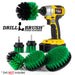 Drillbrush 542OMS-2L Medium Green Kitchen Brush Kit with an Original brush in a cordless drill.
