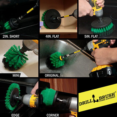 21-piece Green Brush Kit - Medium Bristles | G-E542OMCS-P4-3WRB-2F-3V-5X-QC-DB
