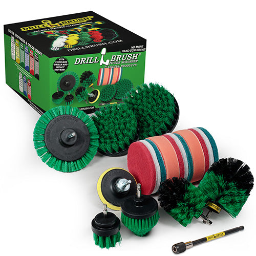 21-piece Green Brush Kit - Medium Bristles | G-E542OMCS-P4-3WRB-2F-3V-5X-QC-DB