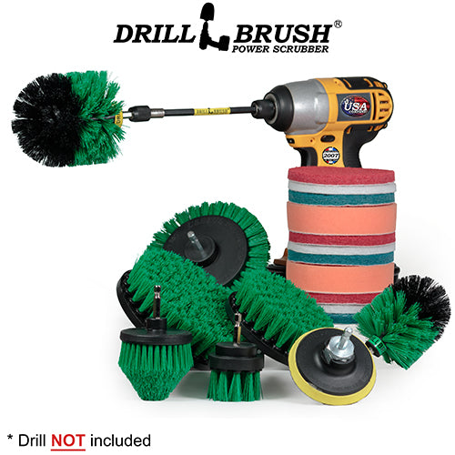 21-piece Green Brush Kit - Medium Bristles | G-E542OMCS-P4-3WRB-2F-3V-5X-QC-DB