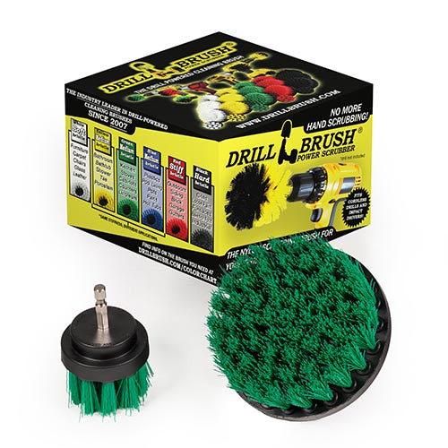 4in & 2in Green Brushes - Medium Bristles - Kitchen & Appliance Cleaning | G-S-42-QC-DB