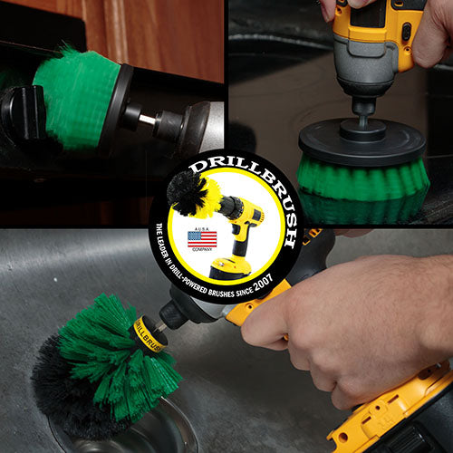 Original, 4in, and Corner Green Brushes - Medium Stiffness - Kitchen Cleaning | G-S-4CO-QC-DB