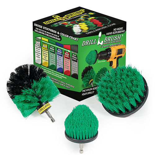 Original, 4in, and Corner Green Brushes - Medium Stiffness - Kitchen Cleaning | G-S-4CO-QC-DB