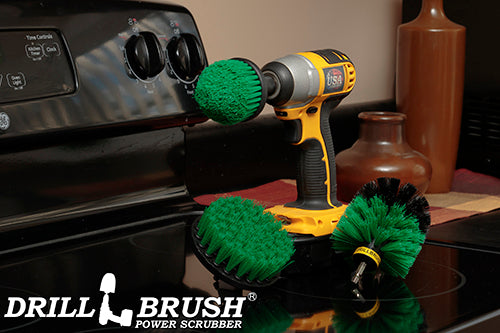 Original, 4in, and Corner Green Brushes - Medium Stiffness - Kitchen Cleaning | G-S-4CO-QC-DB