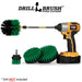 Drillbrush 542O-7X Medium Green Kitchen Brush Kit with an Original brush in a 7 inch extension in a cordless drill.